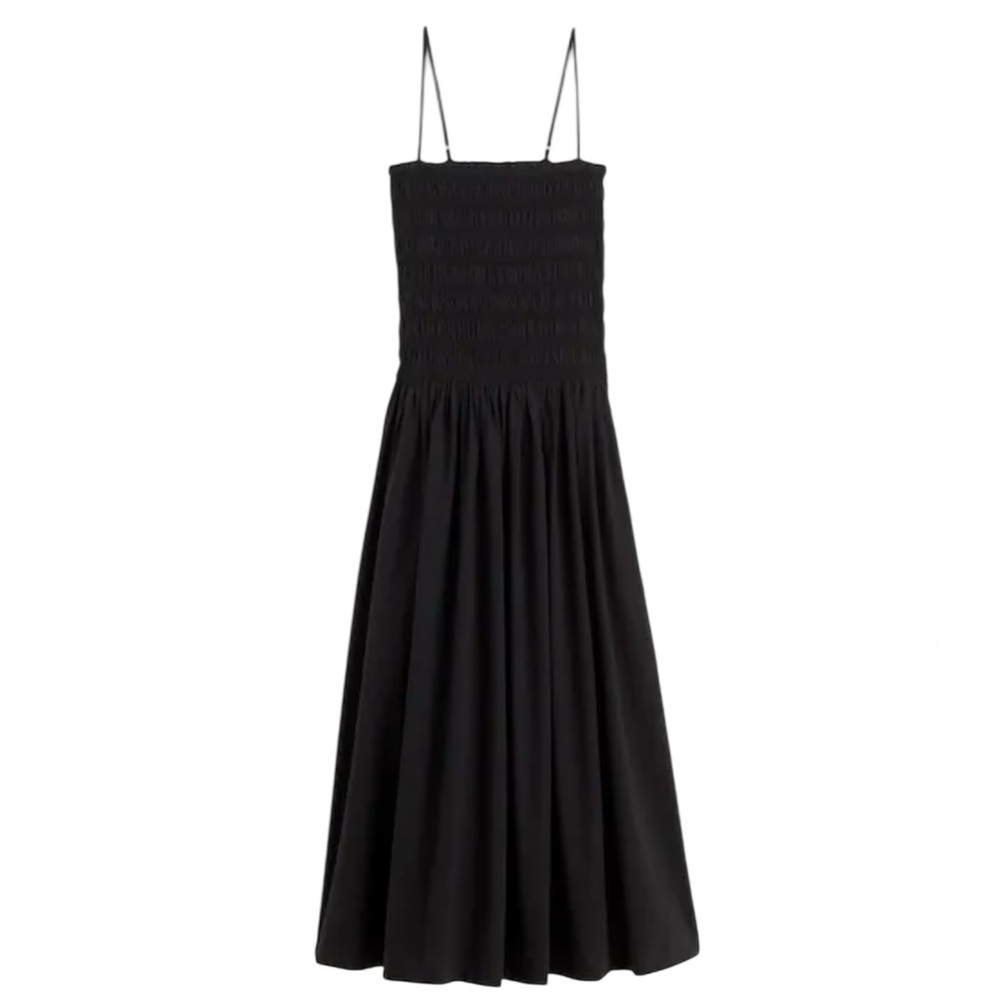Madewell Smocked Maxi Dress in Jet Black